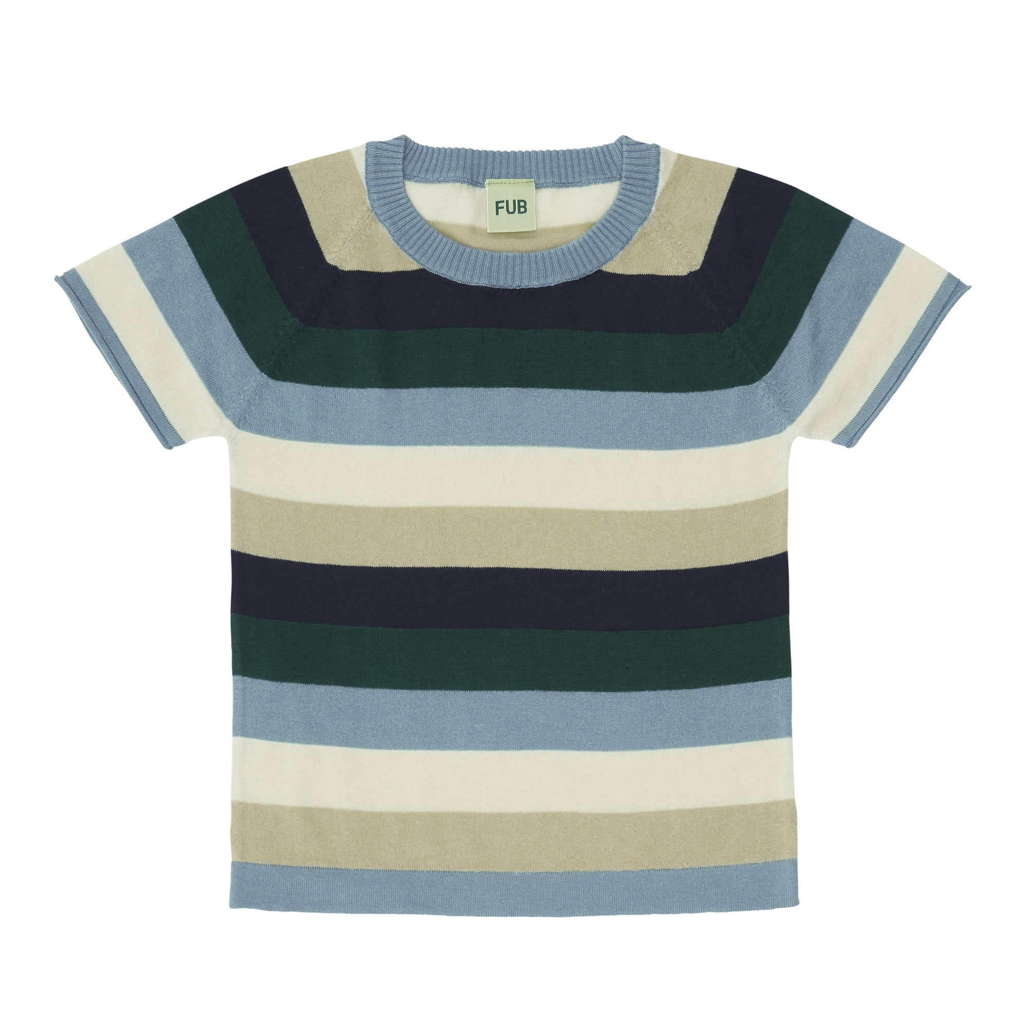 [FUB] Multi Striped T-shirt cloudy blue