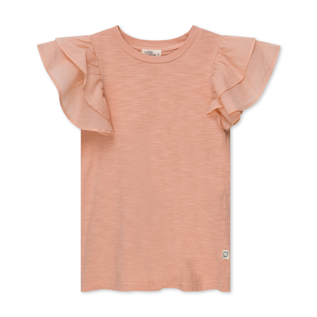 [my little cozmo/마이리틀코즈모] Slub flutter sleeves T-shirt Peach