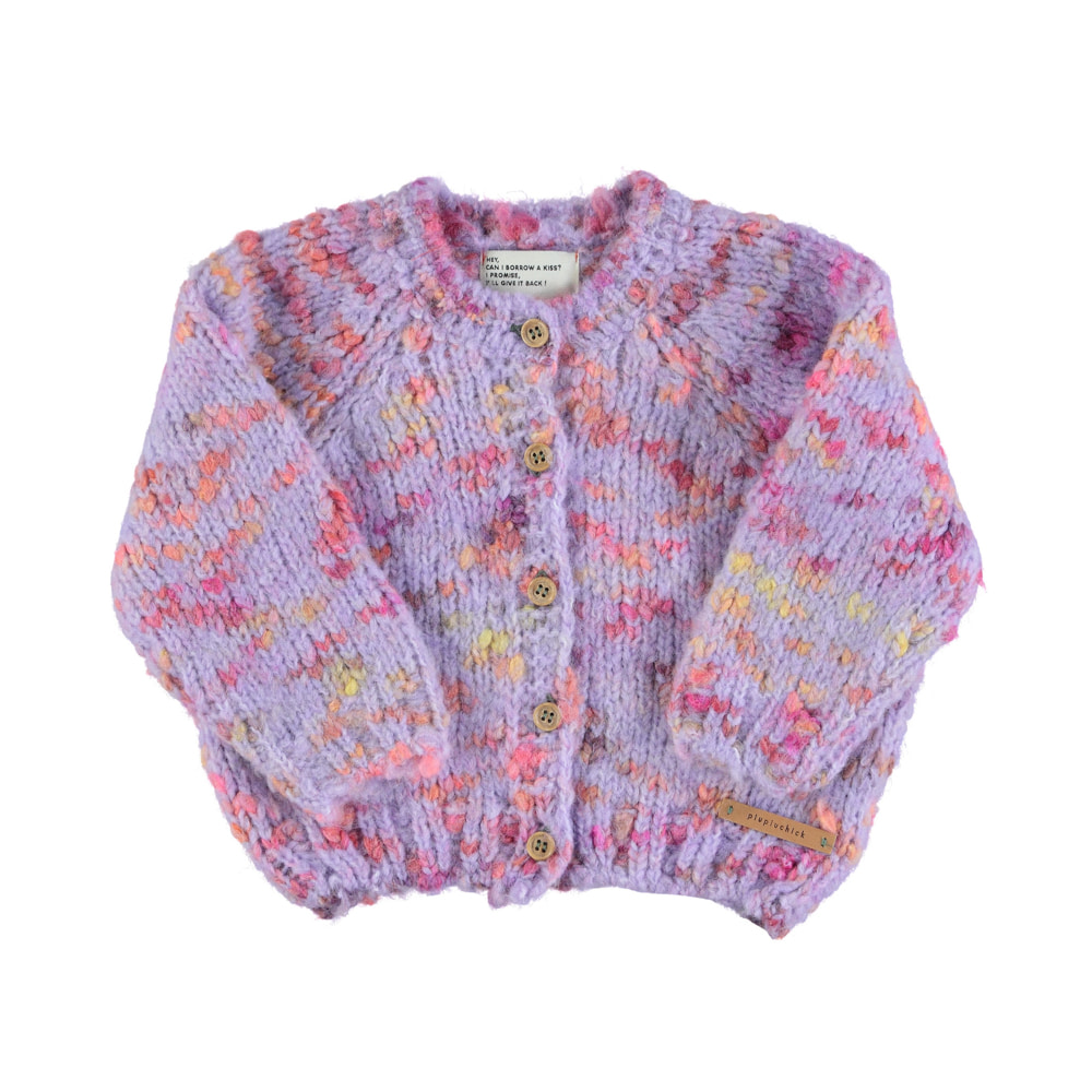 [piupiuchick/피우피우칙] Knitted cardigan - Multicolor lilac
