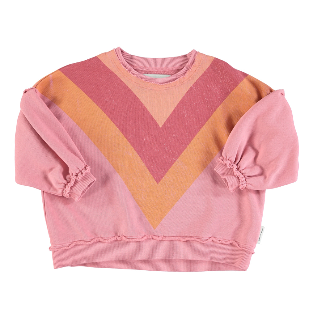 [piupiuchick/피우피우칙] Sweatshirt - Pink w/ multicolor triangle print