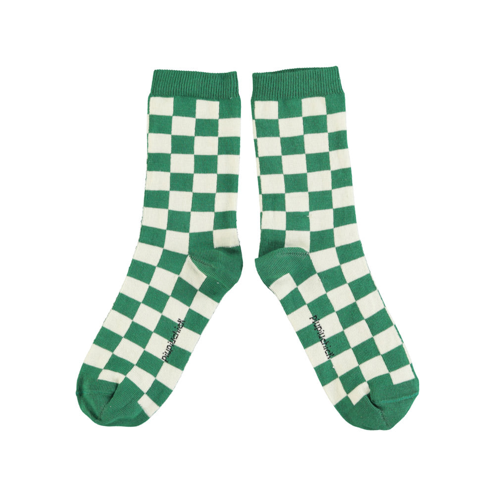 [piupiuchick/피우피우칙] socks | ecru &amp; green checkered