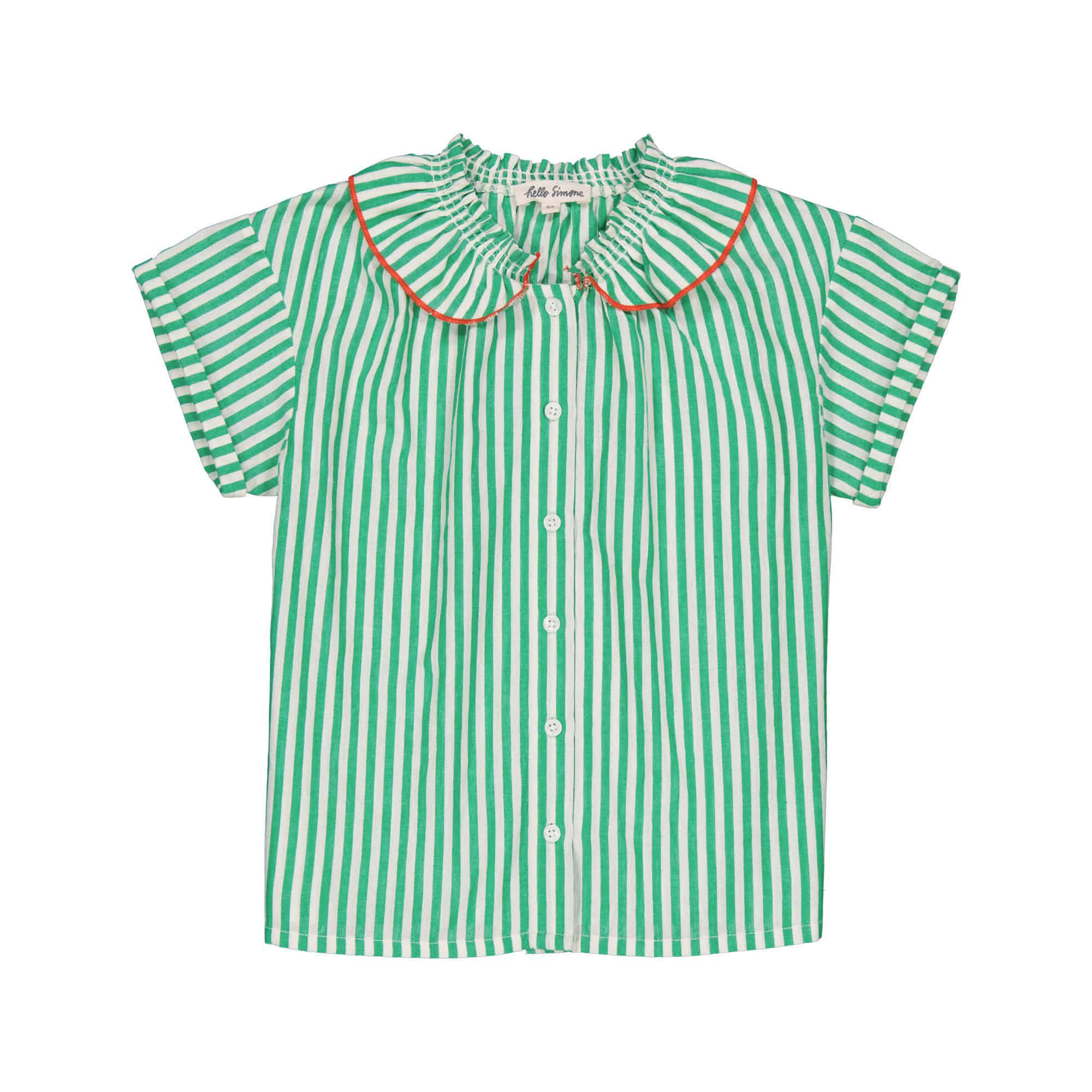 [hello simone/헬로시모네] Carlie blouse Stripes Green