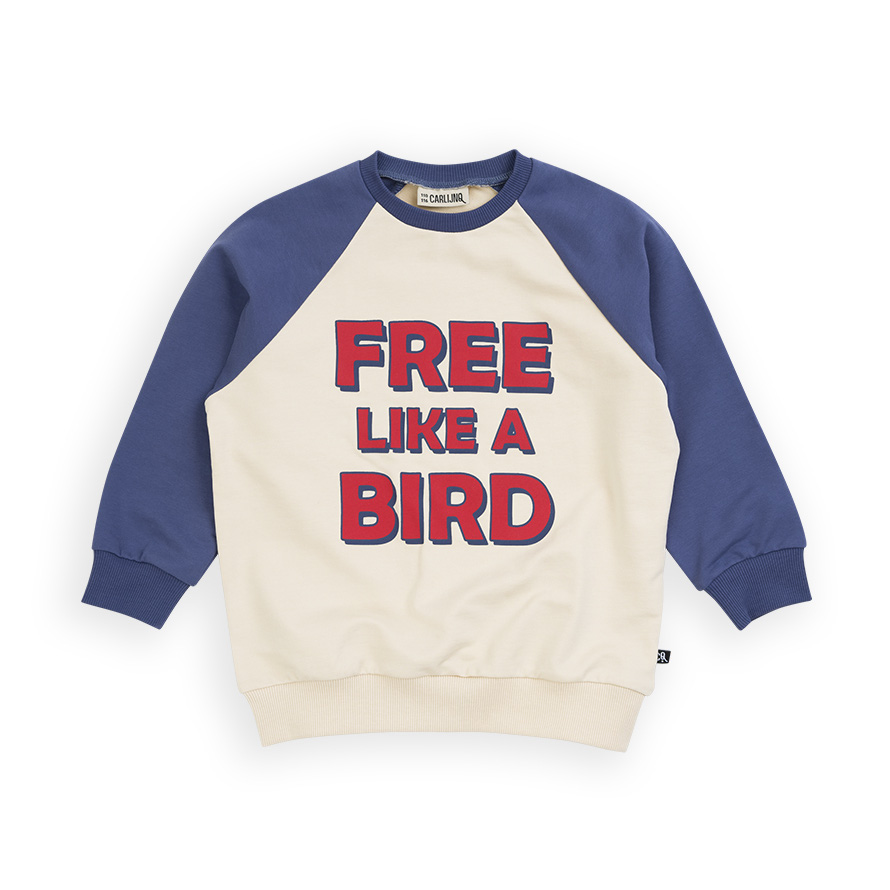 [CARLIJNQ/칼라인큐] Free like a bird - raglan sweater with print