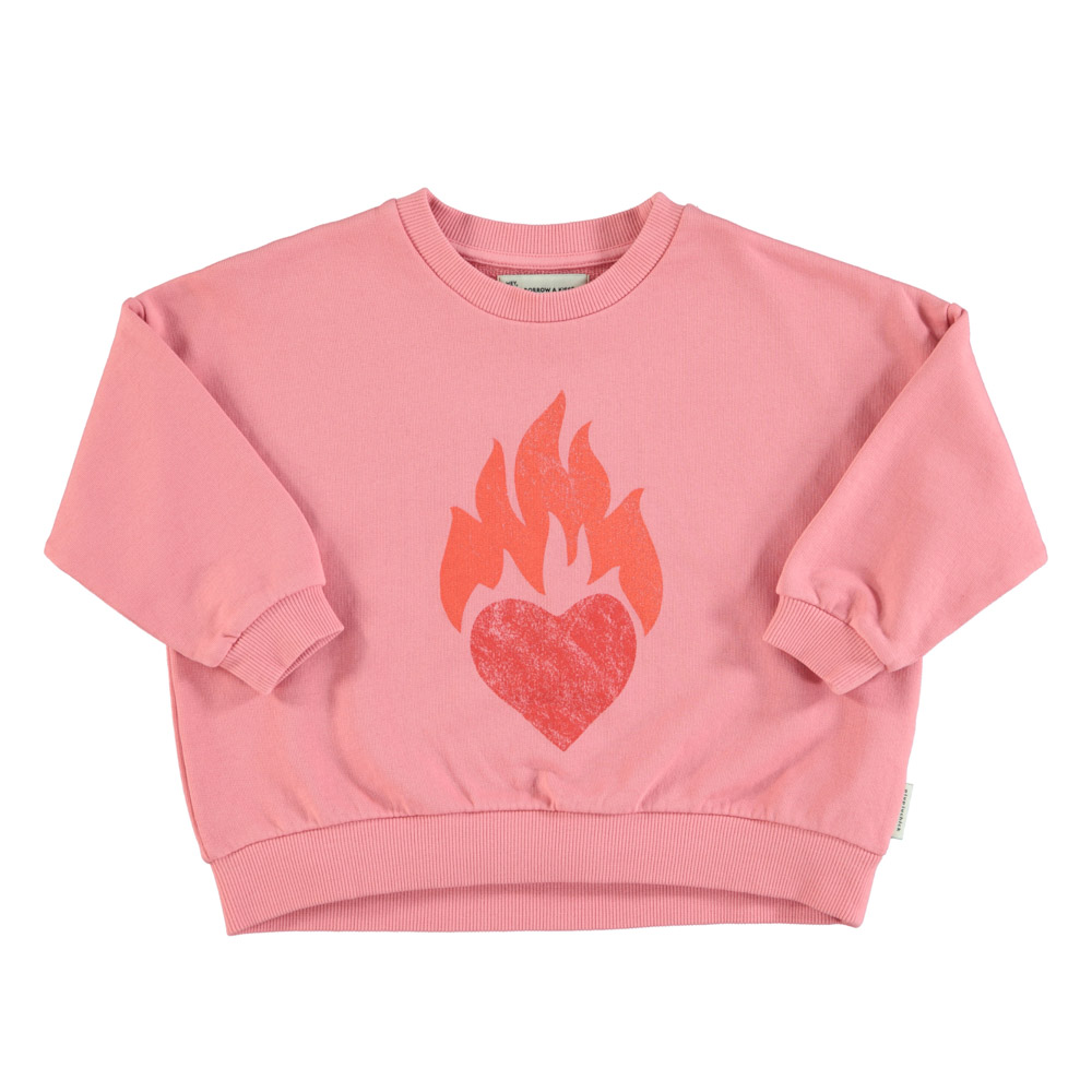 [piupiuchick/피우피우칙] sweatshirt - pink w/ heart print