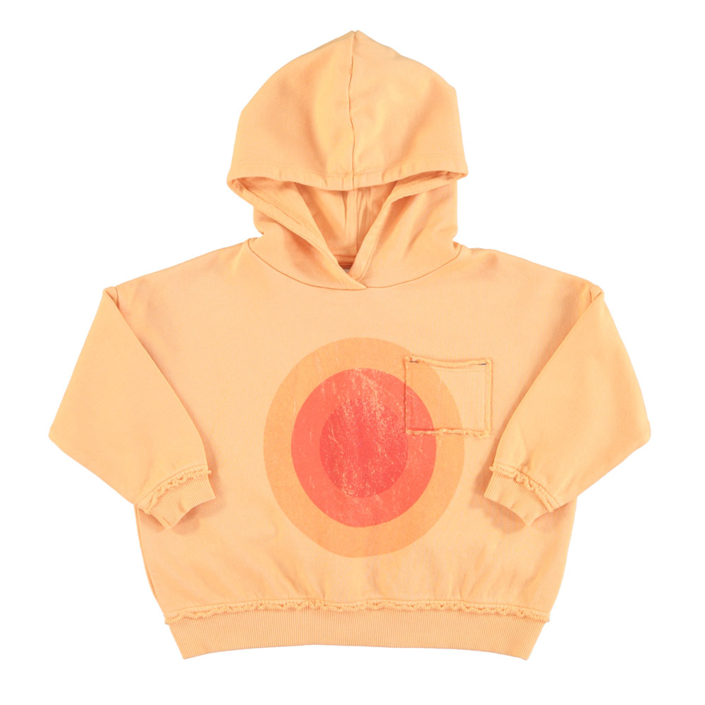 [piupiuchick/피우피우칙] hooded sweatshirt - peach w/ multicolor circles  print